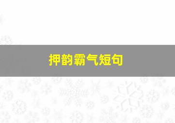 押韵霸气短句