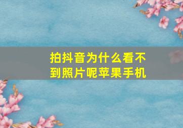 拍抖音为什么看不到照片呢苹果手机