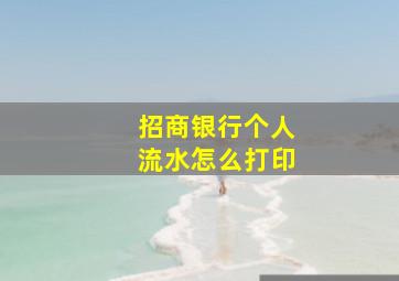 招商银行个人流水怎么打印