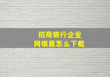 招商银行企业网银盾怎么下载