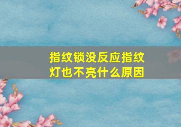 指纹锁没反应指纹灯也不亮什么原因