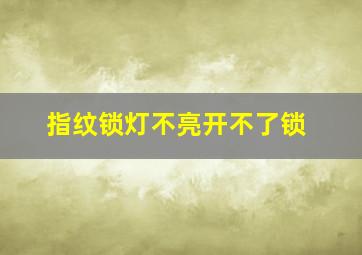 指纹锁灯不亮开不了锁