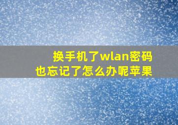 换手机了wlan密码也忘记了怎么办呢苹果