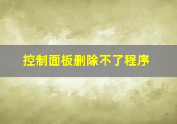 控制面板删除不了程序