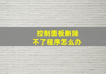 控制面板删除不了程序怎么办