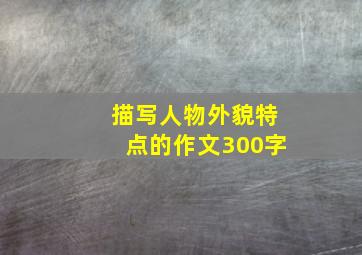 描写人物外貌特点的作文300字