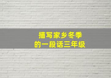 描写家乡冬季的一段话三年级