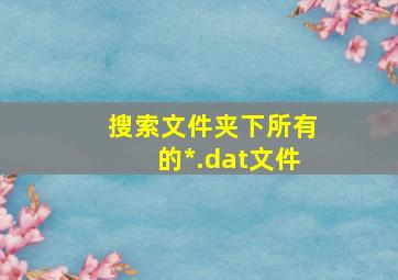 搜索文件夹下所有的*.dat文件