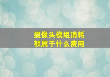 摄像头模组消耗额属于什么费用