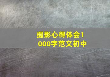 摄影心得体会1000字范文初中