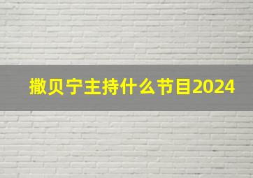 撒贝宁主持什么节目2024