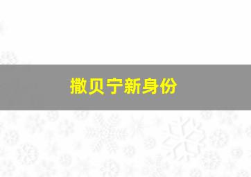 撒贝宁新身份