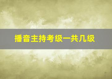 播音主持考级一共几级