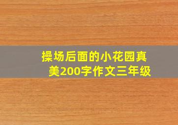 操场后面的小花园真美200字作文三年级