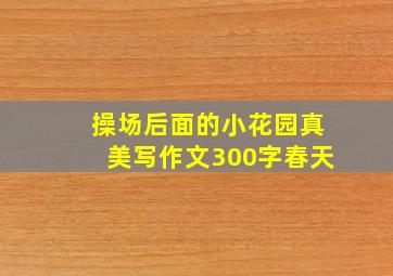 操场后面的小花园真美写作文300字春天