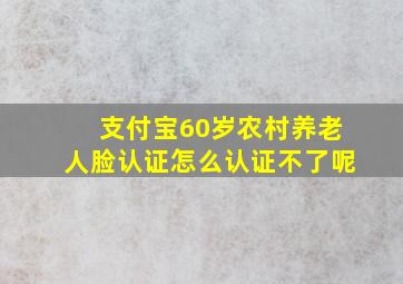 支付宝60岁农村养老人脸认证怎么认证不了呢