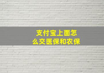 支付宝上面怎么交医保和农保