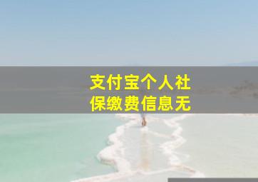 支付宝个人社保缴费信息无