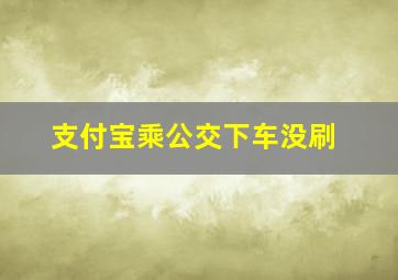 支付宝乘公交下车没刷