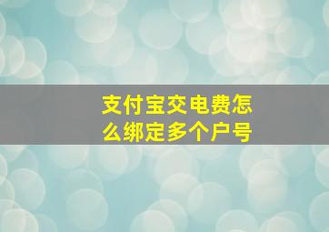 支付宝交电费怎么绑定多个户号