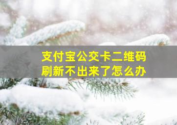 支付宝公交卡二维码刷新不出来了怎么办