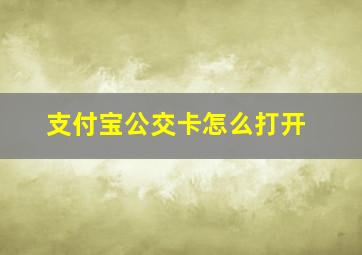 支付宝公交卡怎么打开