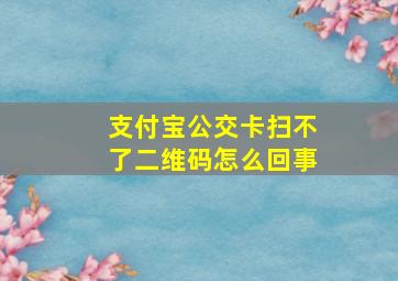 支付宝公交卡扫不了二维码怎么回事