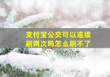 支付宝公交可以连续刷两次吗怎么刷不了