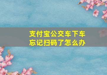 支付宝公交车下车忘记扫码了怎么办