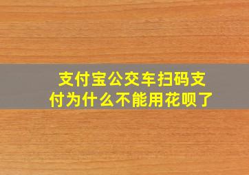 支付宝公交车扫码支付为什么不能用花呗了