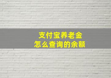 支付宝养老金怎么查询的余额