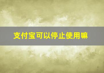 支付宝可以停止使用嘛