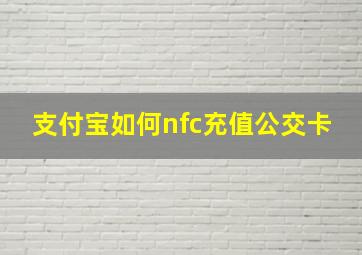 支付宝如何nfc充值公交卡