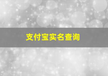 支付宝实名查询