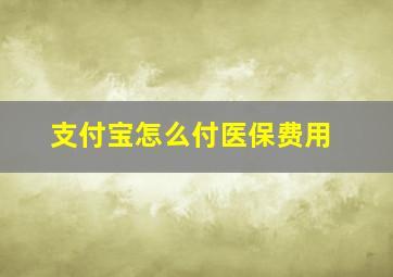 支付宝怎么付医保费用