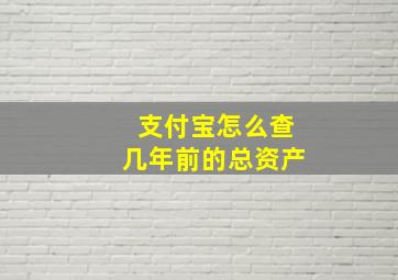 支付宝怎么查几年前的总资产