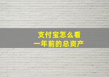 支付宝怎么看一年前的总资产