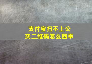 支付宝扫不上公交二维码怎么回事