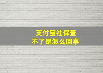 支付宝社保查不了是怎么回事