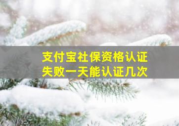 支付宝社保资格认证失败一天能认证几次