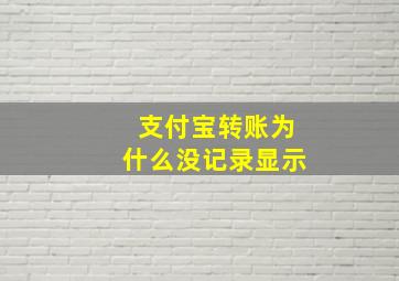 支付宝转账为什么没记录显示