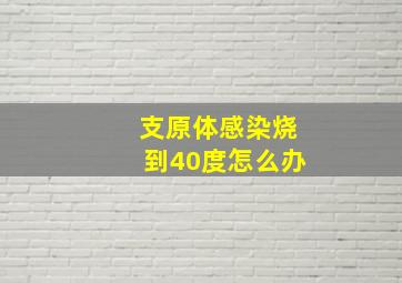 支原体感染烧到40度怎么办