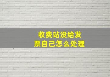 收费站没给发票自己怎么处理