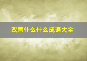 改善什么什么成语大全