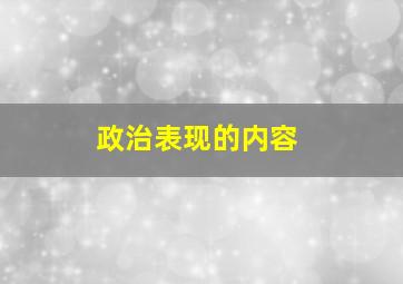 政治表现的内容