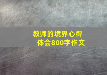 教师的境界心得体会800字作文