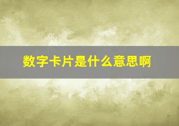 数字卡片是什么意思啊