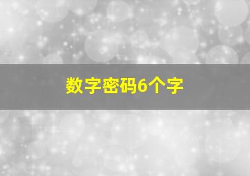 数字密码6个字