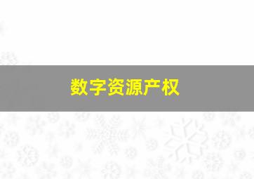 数字资源产权