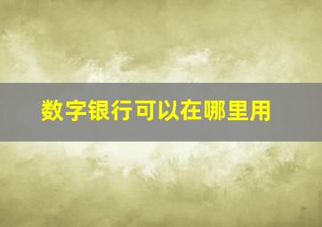 数字银行可以在哪里用